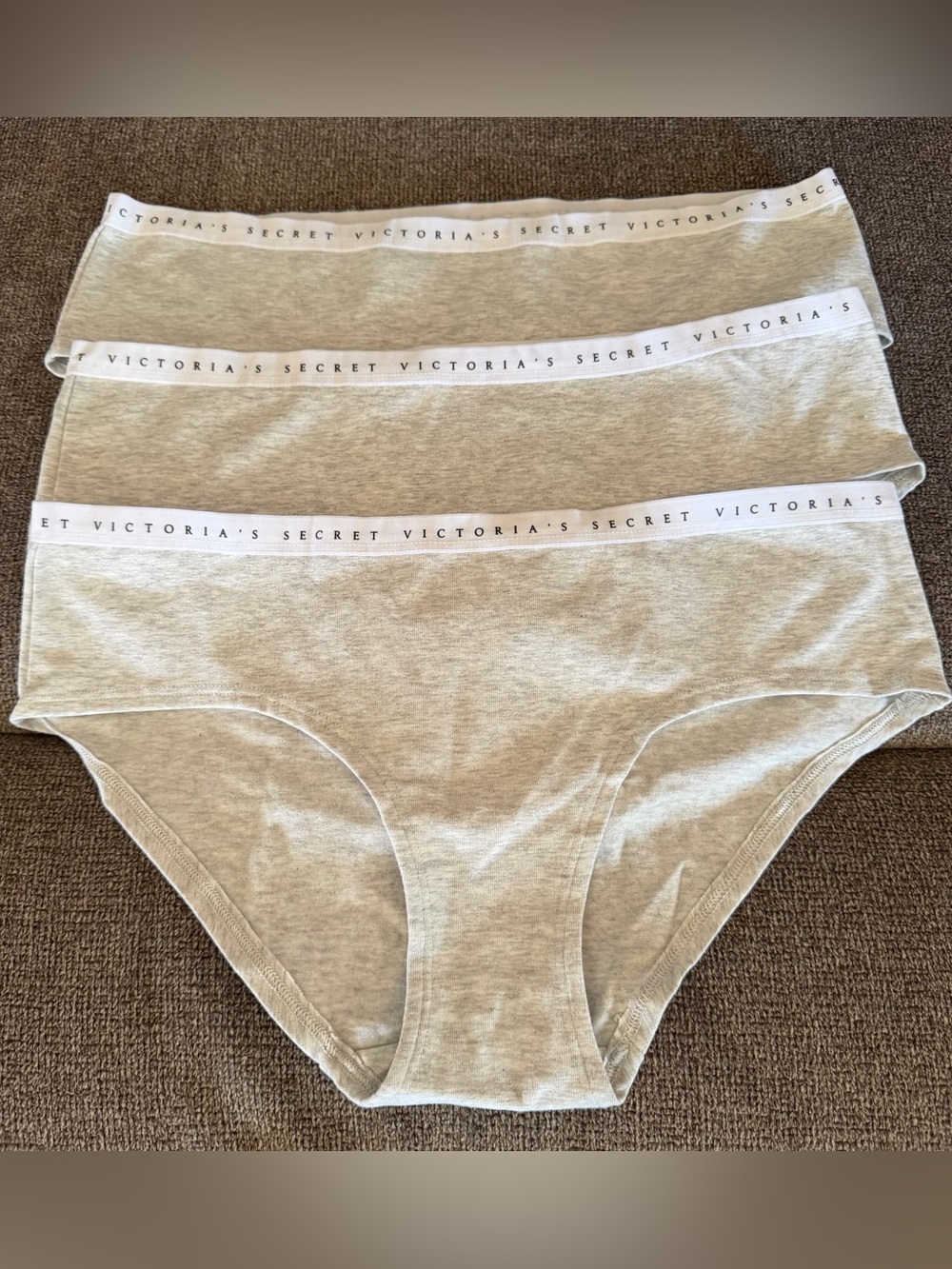 Victoria's Secret Hipster Panties Underwear Sz M Medium Gray 3pk Lot NEW No Tags